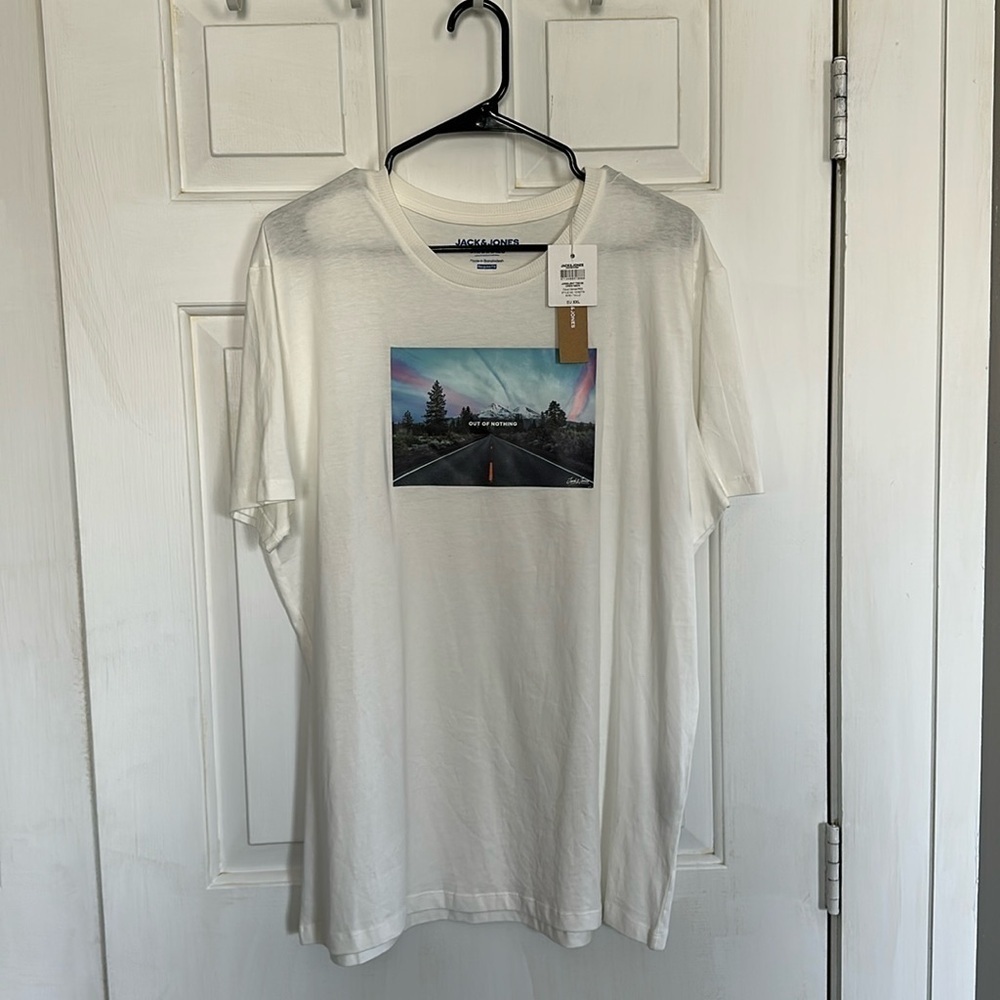 NWT Jack & Jones White out of nothing tee men’s EU XXL